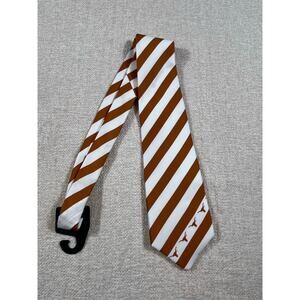NWT Eagle’s Wing Men’s Burnt Orange White Striped UT Longhorns Silk Tie 60″